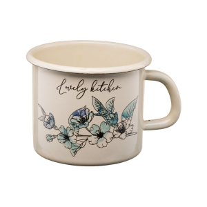 Kubek emaliowany FLORES 12cm/1L wzór 2